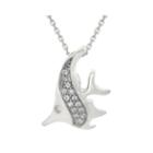 Diamond-accent 10k White Gold Angelfish Mini Pendant Necklace