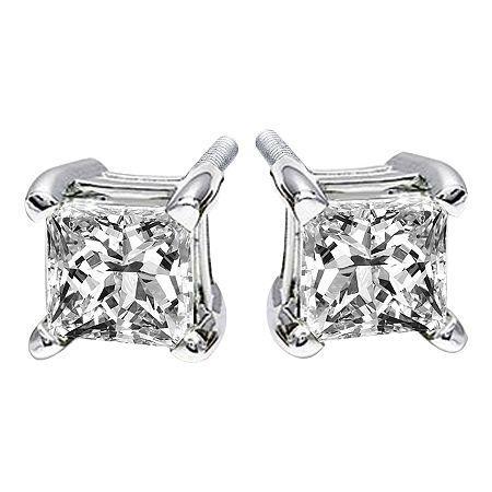1/4 Ct. T.w. Princess-cut Diamond Stud Earrings