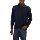 Steve Harvey Solid Polo Long Sleeve Knit Polo Shirt