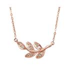 1/10 Ct. T.w. Diamond 10k Rose Gold Leaf Necklace