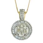 Diamond Blossom 1 Ct. T.w. Diamond 10k Yellow Gold Pendant Necklace