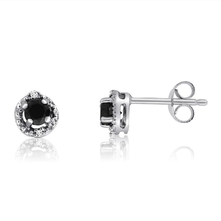 1/2 Ct. T.w. Black Diamond 6.2mm Stud Earrings