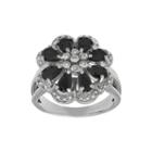 Onyx And Diamond-accent Sterling Silver Ring