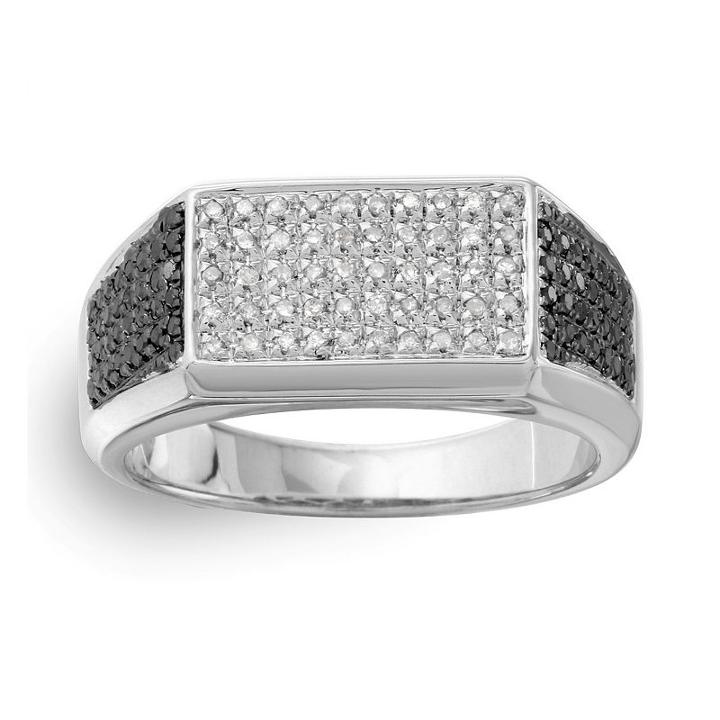 Mens 1/2 Ct. T.w. Diamond Black