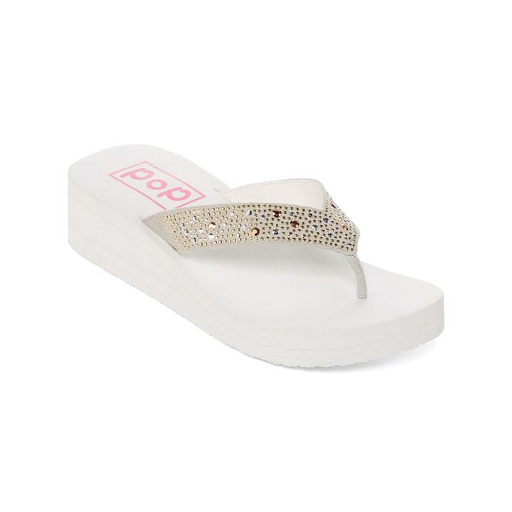 Pop Crater Eva Jeweled Wedge Flip Flops