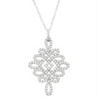 Diamonart Womens 2 Ct. T.w. White Cubic Zirconia Sterling Silver Pendant Necklace