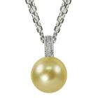 Golden South Sea Pearl & Diamond-accent Pendant Necklace