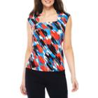Black Label By Evan-picone Sleeveless Square Neck Blouse