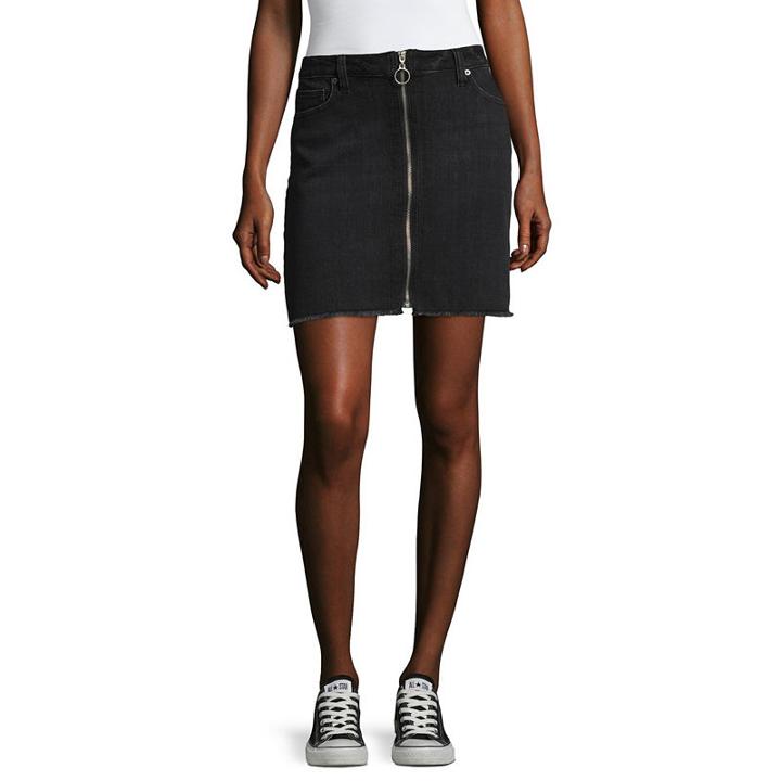 Arizona Zip Ring Denim Skirt-juniors