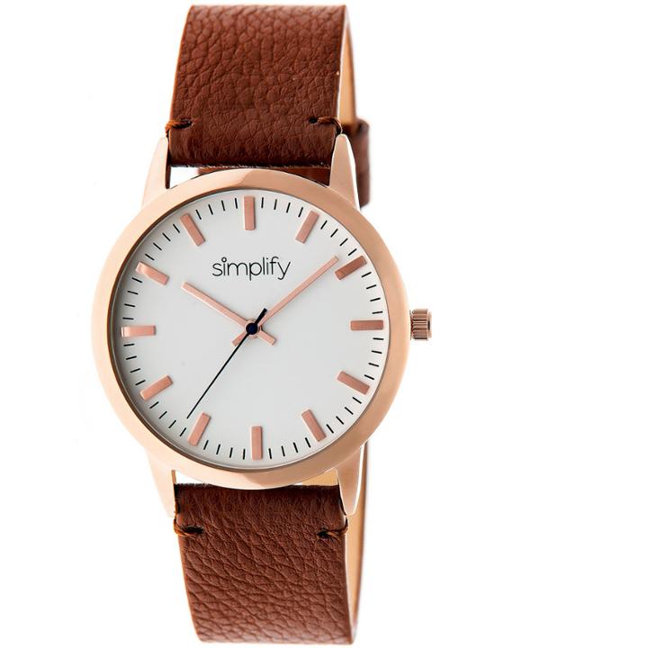 Simplify Unisex The 2800 Light Brown Leather-band Watch Sim2803