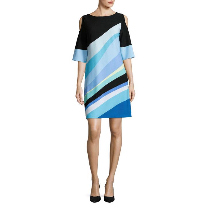 J Taylor Cold Shoulder Sleeve Shift Dress