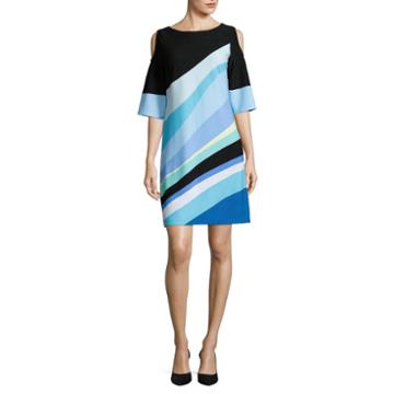 J Taylor Cold Shoulder Sleeve Shift Dress