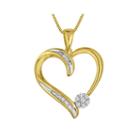 Diamond Blossom 1/10 Ct. T.w. Diamond 14k Yellow Gold Over Sterling Silver Necklace