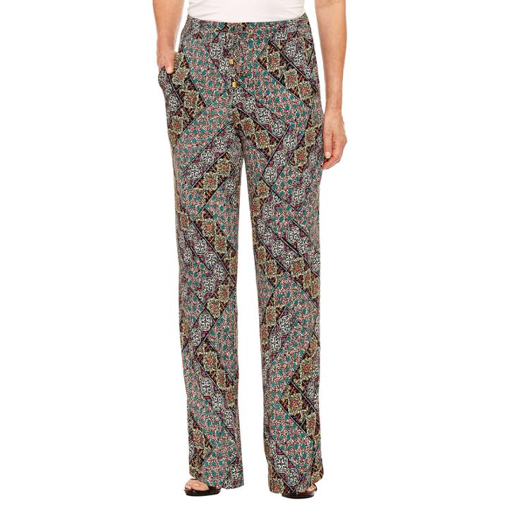 Sag Harbor Fiesta Woven Pull-on Pants