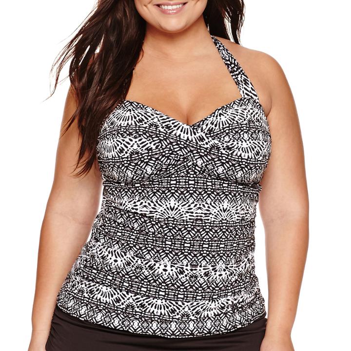 A.n.a Heritage Stripe Halter Tankini Top-plus