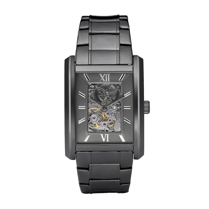 Relic Mens Gunmetal Automatic Skeleton Watch Zr77206