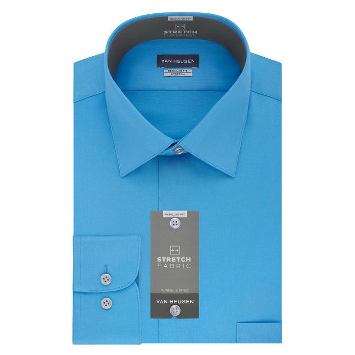 Van Heusen No Iron Lux Long Sleeve Sateen Dress Shirt