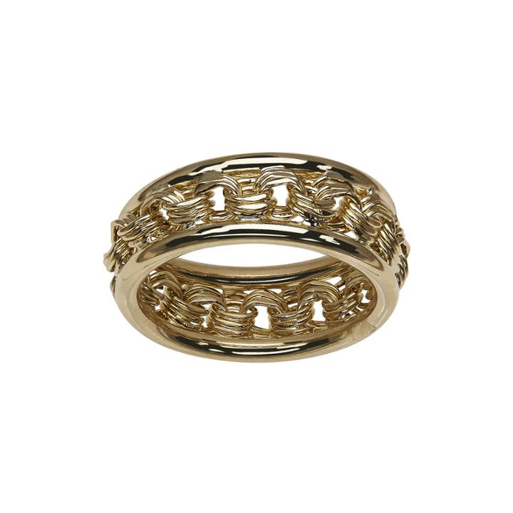 14k Yellow Gold Rosetta-center Hollow Ring