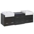 68.75-in. W 18-in. D Modern Wall Mount Plywood-melamine Vanity Base Set Only In Dawn Grey