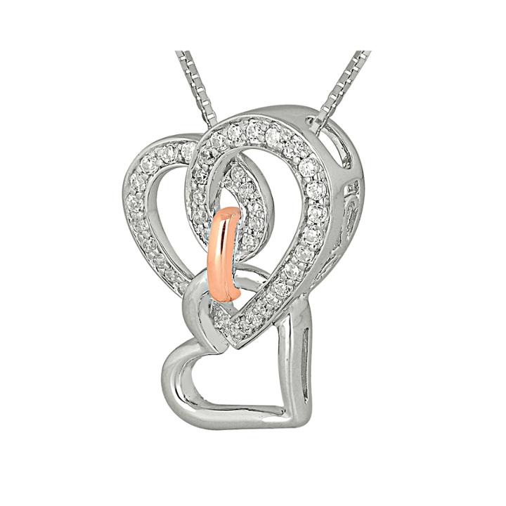 1/4 Ct. T.w. Diamond Linked Heart Pendant Necklace