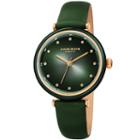 Akribos Xxiv Womens Green Strap Watch-a-1035gn