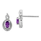 Diamond Accent Purple Amethyst 13mm Stud Earrings