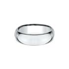 Mens 18k White Gold 7mm High Dome Comfort-fit Wedding Band