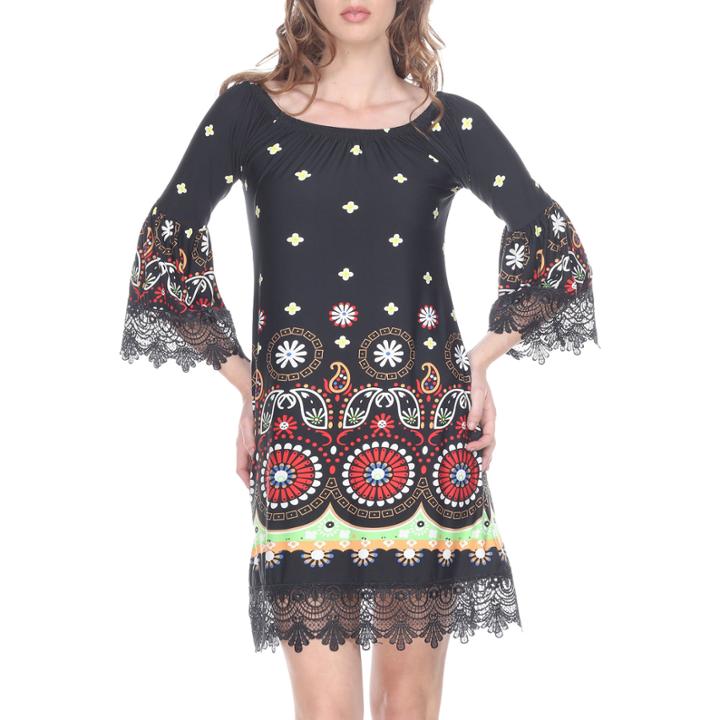 White Mark Rakel 3/4 Sleeve Sheath Dress
