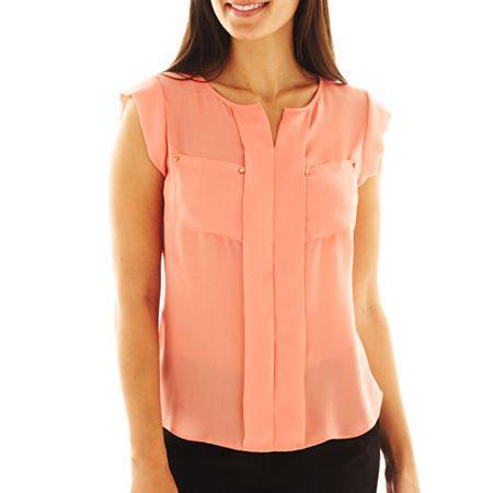 Worthington Short-sleeve Blouse - Petite