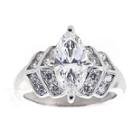 Diamonart Cubic Zirconia Sterling Silver Marquise Ring