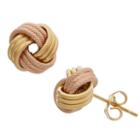 Made In Italy 14k Two Tone Gold 9mm Knot Stud Earrings