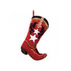 Glitzhome Red Boot Hooked Christmas Stocking