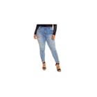 Fashion To Figure Erica Light Wash Slashed Skinny Jeans - Plus