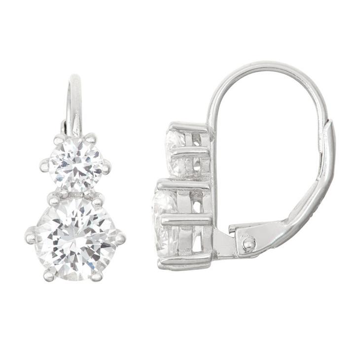Lab Created White Sapphire Drop Earrings