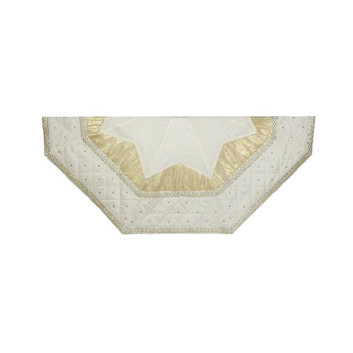 Kurt Adler 52 Ivory Color With Quilted Border Tree Skirt