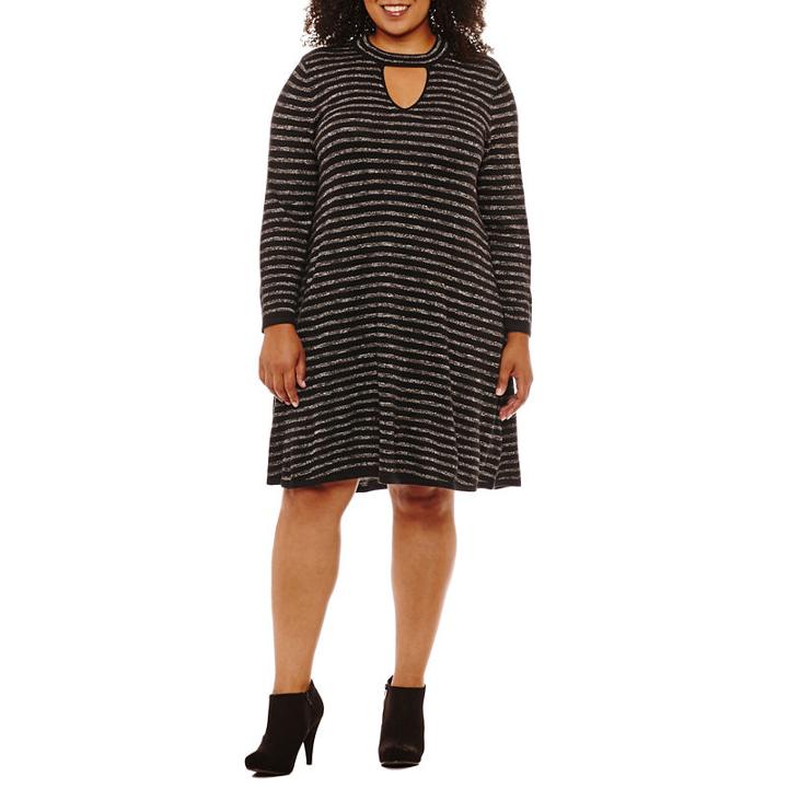 Studio 1 Long Sleeve Sweater Dress - Plus