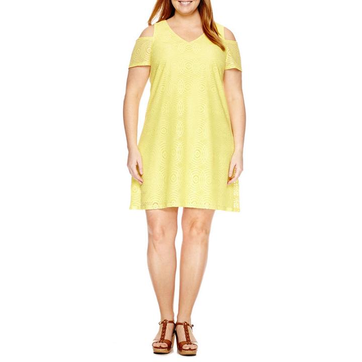 R & K Originals Elbow Sleeve Lace Sheath Dress - Plus