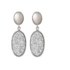 Limited Quantities Oval Drusy Quartz Sterling Silver Drop Earrings 1