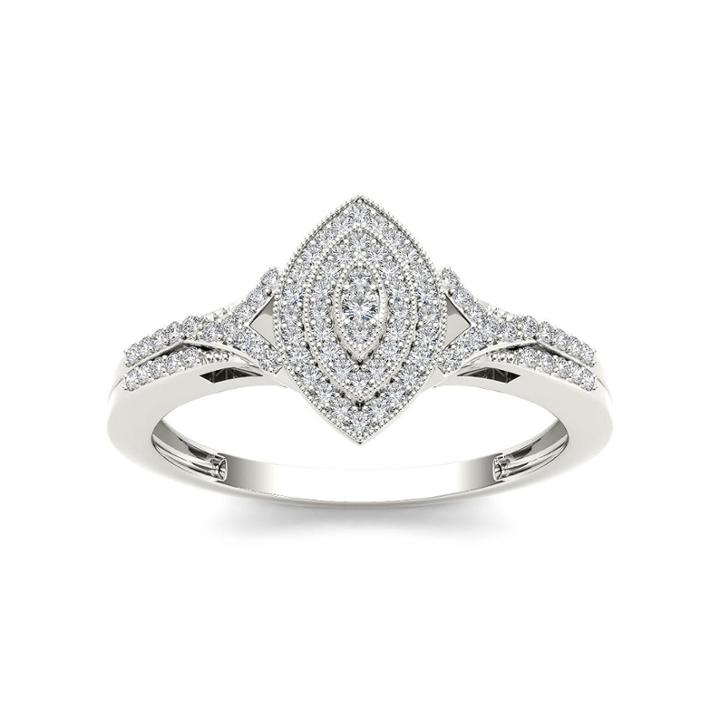 1/5 Ct. T.w. Round White Diamond 10k Gold Engagement Ring