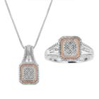 Womens 2-pack 1/10 Ct. T.w. White Diamond Sterling Silver Jewelry Set