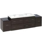74.5-in. W Wall Mount Dawn Grey Vanity Set For 3h4-in. Drilling
