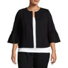 Worthington Ruffled Sleeve Crop Jacket-plus