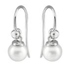 Splendid Pearls Diamond Accent White Pearl Drop Earrings