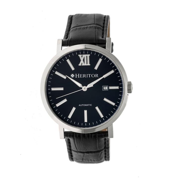 Heritor Bristol Mens Black Strap Watch-herhr5306