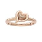 Personally Stackable 18k Rose Gold Over Sterling Silver 2-heart Ring