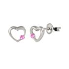 Round Pink Sapphire Sterling Silver Stud Earrings