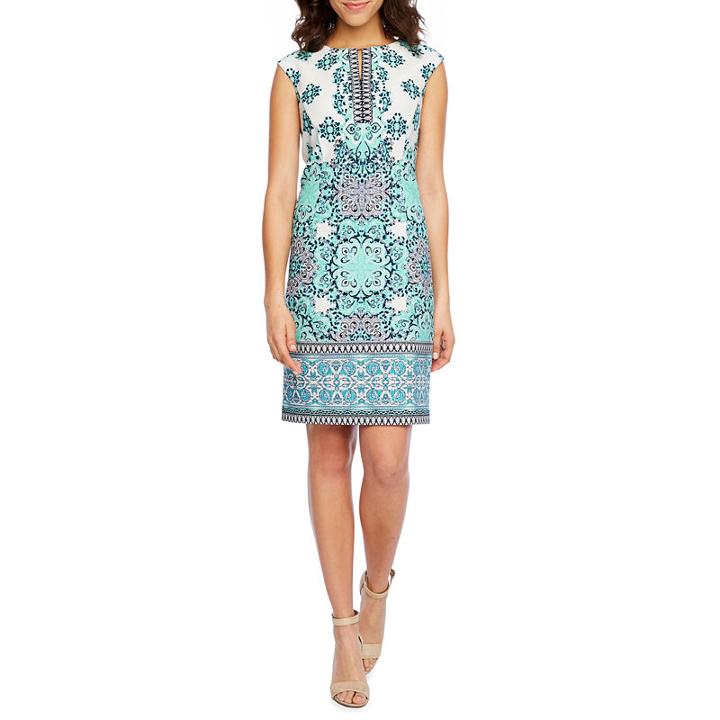 Studio 1 Sleeveless Print Sheath Dress