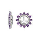 Diamond Accent & Genuine Amethyst Sterling Silver Earring Jackets