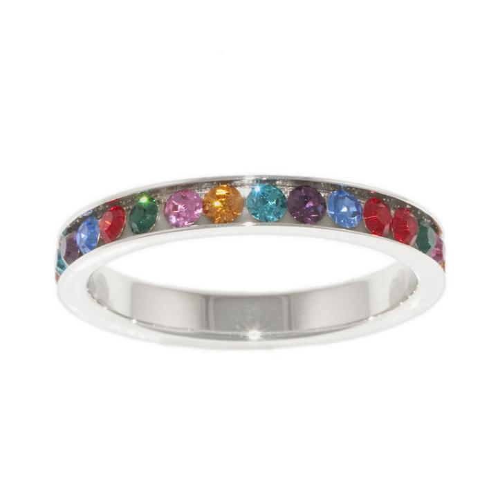 Pure Silver Plated Crystal Band Ring