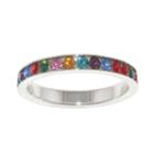 Pure Silver Plated Crystal Band Ring